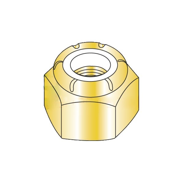 Newport Fasteners Nylon Insert Lock Nut, 5/8"-11, Steel, Yellow Zinc, 100 PK 660300 - main